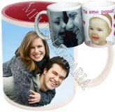 Caneca personalizada com o tema e foto. 